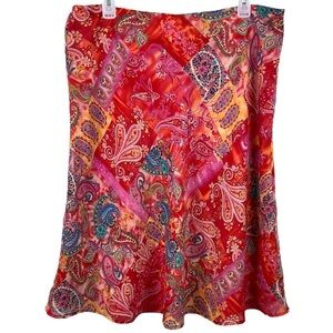Boho Fairycore Multi-Colored Patchwork Paisley Chiffon Skirt Size Large?